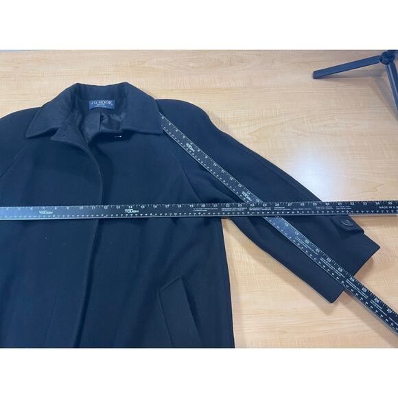 Vintage JG Hook 100% Wool Petite Womans Trench Overcoat Size L/XL - Picture 8 of 12